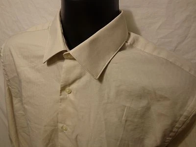 Camisa de vestir Van Heusen Royal espiga beige L/S mezcla de algodón 16 32-33 Foto 1 de 3