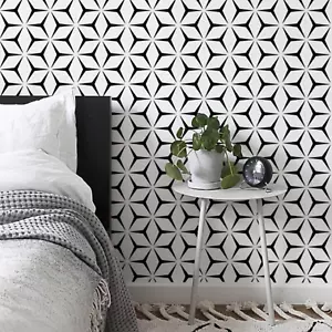Heroad Wall Paper Peel and Stick Modern Black and White Wallpaper Peel and Stick - Picture 1 of 6