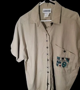 Vintage Jordache Women Size 20w Short Sleeve Khaki Color Shirt NWT From Kmart!   - Picture 1 of 12