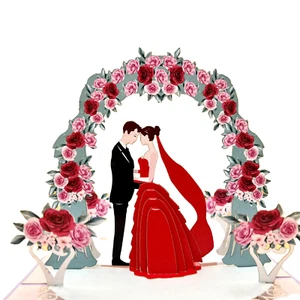 Pop Up Greeting Card Romantic Wedding Ceremony Card, Bride Card, Engagement, Elo - Picture 1 of 7