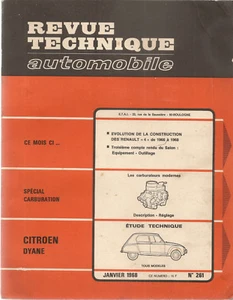 REVUE TECHNIQUE AUTOMOBILE 261 RTA 1968 ETUDE CITROEN DYANE EVO RENAULT 4 66 68 - Bild 1 von 5