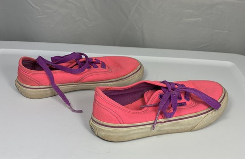 Scarpe da ginnastica Vans da bambina autentiche leggere rosa caldo viola lacci misura 12 5