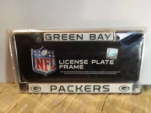 NFL GREEN BAY PACKERS METAL CHROME AUTO TAG FRAME - Picture 1 of 3