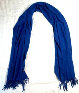 Bufanda Cachemira Azul Real 70" x 26" Excelente Estado Usada - Imagen 1 de 4