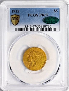 1915 INDIAN HEAD $5 PCGS PR 67 - Picture 1 of 4