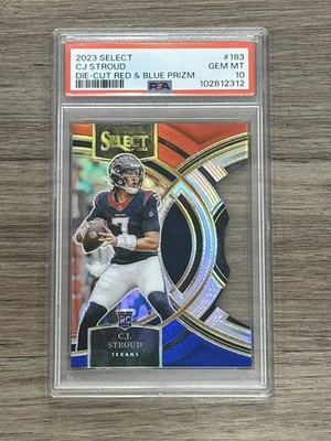2023 Select Premier Level C.J. Stroud #183 Red & Blue Prizm Die-Cut Psa 10 - Image 1 of 2