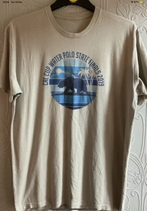 Men’s Large Beige Tshirt Cal Cup Water Polo State Finals 2019 With Bear Print  - Picture 1 of 7