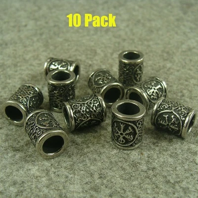 10 PACK Stainless Steel Bracelet Beads Beard Bead Paracord Lanyard - Image 1 of 4