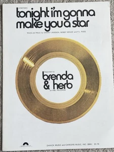 Partituras Tonight I'm Gonna Make You A Star 1978 Brenda & Herb de Janssen - Imagen 1 de 6