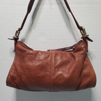 Vtg Y2K Liz Claiborne Brown Buttery Soft Leather Hobo Shoulder Bag Purse Unique - Image 1 of 4