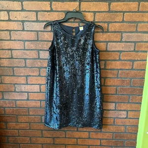 NWT Girls Sequin Mini Dress Size 14 Navy Blue Sparkly Party Eras Tour Concert - Picture 1 of 10