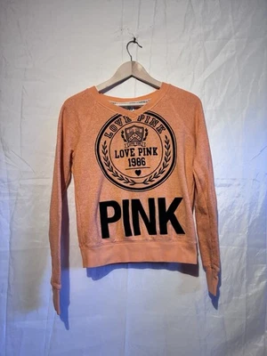 Victoria’s Secret PINK Love Pink 1986 圆领运动衫 XS 橙色  — 第 1/4 张图片