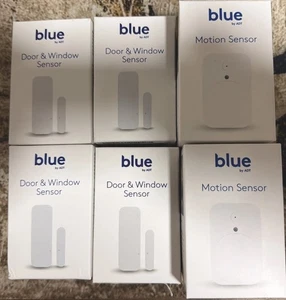 4 BLUE by ADT Door & Window Sensors SSH1R0-29,  2 Motion Sensors SM1R0-29 NEW - Picture 1 of 3