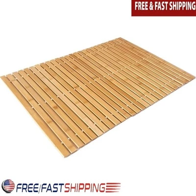 Alfombra de baño de bambú plegable alfombra de ducha antideslizante rectangular baño sauna nueva Foto 1 de 4