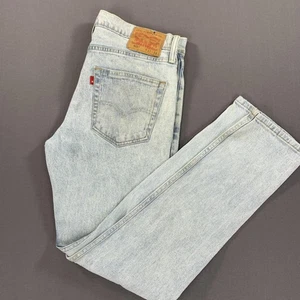 Levis 512 Jeans Mens 33x34 (34x33) Light Wash Tapered Fit Denim Pants Blue Zip - Picture 1 of 24