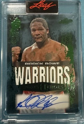 Ridrick Bowe 2025 Leaf Sports Heroes Warriors Auto Green Acetate 5/5 Encased - Image 1 of 3