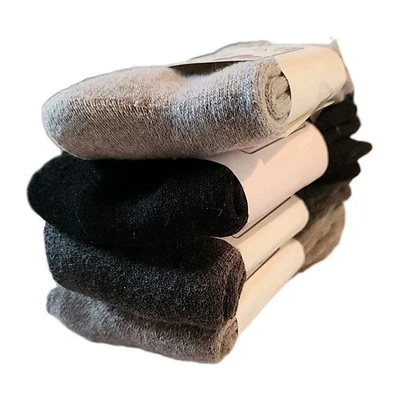 4 pares de calcetines SOUL LEVEL mezcla de lana de cordero para mujer crew tobillo gris negro Foto 1 de 4