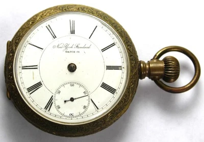 1891 New York Standard Grade 34 18s 7j Gold Plate LS Pocket Watch - Parts/Repair - Image 1 of 4