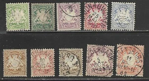 SELLOS BAVARIA #38-47 -- (10) ESCUDO DE ARMAS, MARCA DE AGUA 94 -- 1876 -- USADO - Imagen 1 de 3