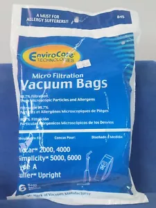 6 Riccar 2000 4000 and Simplicity 5000 6000 Type A Vacuum Bags Microfiltration - Picture 1 of 9
