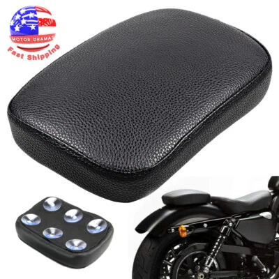 US Rear Pillion Passenger Seat 6 Suction Cups For Harley Softail Dyna Sportster - Image 1 of 4