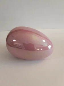 Vintage Norcrest Iridescent Pink Large Easter Egg Figurine Korea - Picture 1 of 8