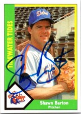 Shawn Barton autographed Baseball Card (Tidewater Tides, Mets) 1990 CMC #352