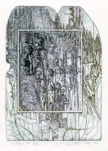 Pavel Hlavaty, República Checa, impresión artística numerada original grabado ex libris placa de libro - Imagen 1 de 3