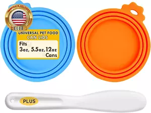 2 Pack Pet Food Can Covers, Universal Silicone Can Lids for Dog & Cat Food, Fits - Picture 1 of 9