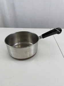Revere Ware 1801 Stainless Steel 1 qt Saucepan Copper Clad Bottom USA Vintage - Picture 1 of 10
