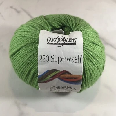 КАСКАДНАЯ ПРЯЖА 220 СУПЕРСТИРКА ШЕРСТЯНАЯ ПРЯЖА 100 г COL NO. 802 зеленый - Изображение 1 из 4