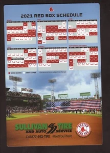 Boston Red Sox Fenway Park 2021 Magnet Schedule Sullivan Tire - Picture 1 of 1