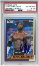 CEDRIC ALEXANDER SIGNED AUTOGRAPH SLABBED WWE 2020 TOPPS HERITAGE CARD PSA DNA