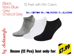 3 PAAR ATMUNGSAKTIVE QUALITÄT SNEAKER-FUTTER-SÖCKCHEN FÜR HERREN BNG GRÖSSE UK 6–11 - Bild 1 von 1
