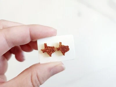 Aretes de resina Texas, naranja cobre brillante Foto 1 de 4