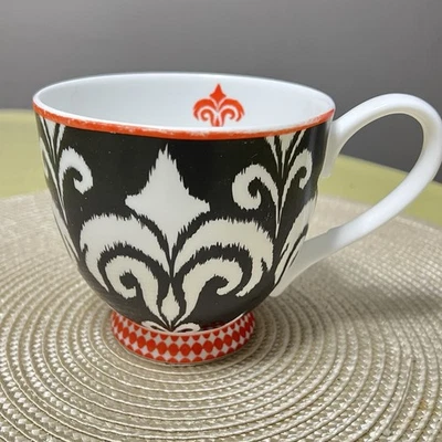 Taza grande Portobello by Inspire Fine Bone China negra blanca barroca diseño inglés Foto 1 de 4