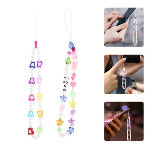 2 Pcs Mobile Phone Chain Miss Wrist Straps for Phones Beaded Cellphone Lanyard - Zdjęcie 1 z 12