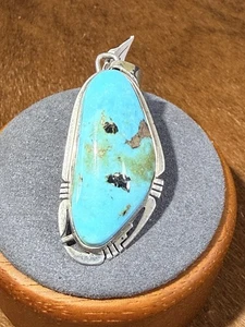 925, Sterling Silber Indianer, signierter Türkis Anhänger - Bild 1 von 7