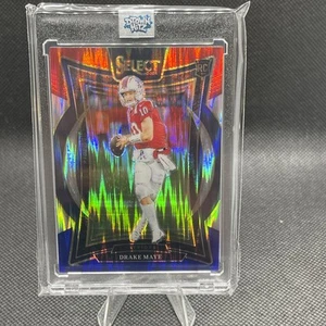 2024 Select Drake Maye Red Blue Prizm Shock #27 Concourse Rookie RC NE Patriots - Picture 1 of 4