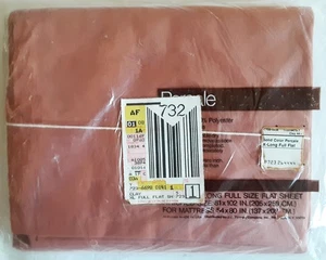 JCPenny Percale Extra Long Full Size Flat Sheet 81x120 Color-Clay New Old Stock - Picture 1 of 1