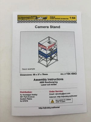 SOPORTE CÁMARA NURBURGRING AÑOS 60 HO SLOT CAR BUILDING AURORA BAUER CORTE LÁSER Foto 1 de 3