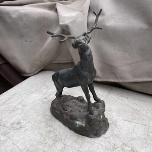 Escultura de colección de ciervos de montaña de alces caribúes cazador decoración artística. Bronce sobre resina - Imagen 1 de 19