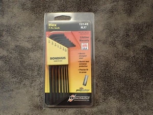 12145 BONDHUS 7-pc SAE Hex L-Wrench Long Arm Set with ProGuard (BN228) - Picture 1 of 2