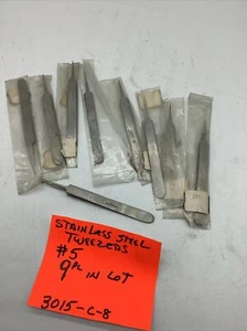 Stainless Steel Tweezers, #5, ( 13 Pc In Lot) 3015 C-8 - Picture 1 of 5