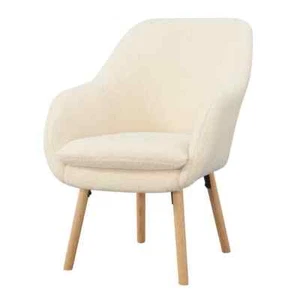 Take a Seat Charlotte Sherpa Polyester Wood Leg Accent Chair - Picture 1 of 7