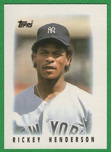 Rickey Henderson - 1986 Topps Mini Leaders #27 - New York Yankees Baseball Card
