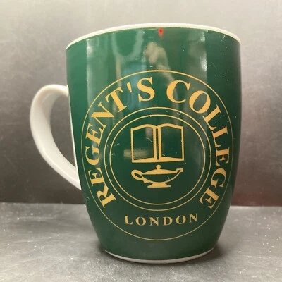 Regent’s College London Green Gold & White Porcelain Mug - Image 1 of 4
