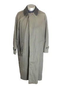 vintage mens green Hugo Boss overcoat top coat hidden button front italy XL 46 R - Picture 1 of 11