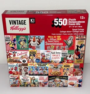 550 pc Puzzle Vintage Kellogg's Retro Cereal Collage by KI Puzzles Brand New - Picture 1 of 5
