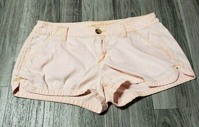 Arizona Jean Co. Juniors Size 7 Pink Orange Corduroy Low Rise Short Shorts - Image 1 of 4